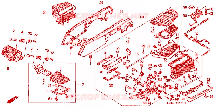 REPOSE PIED Honda MOTO 1500 GOLD-WING 1991  GL1500SEM