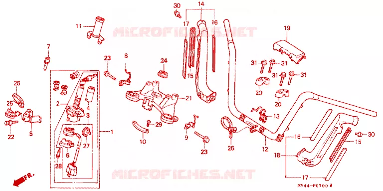 GUIDON Honda MOTO 1500 GOLD-WING 1992  GL1500SEN