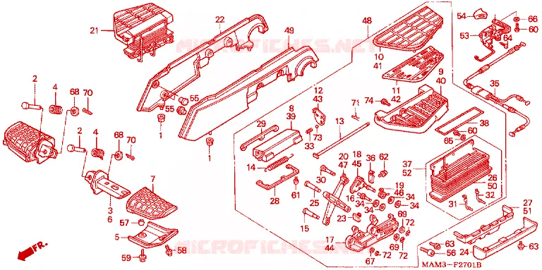 REPOSE PIED Honda MOTO 1500 GOLD-WING 1996  GL1500SET