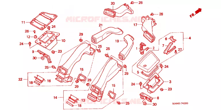CONDUIT D'AIR Honda MOTO 1500 GOLD-WING 2000  GL1500SEY