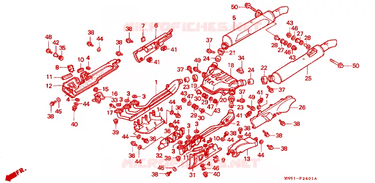 SILENCIEUX D'ECHAPPEMENT Honda MOTO 1500 GOLD-WING 1994  GL1500SER