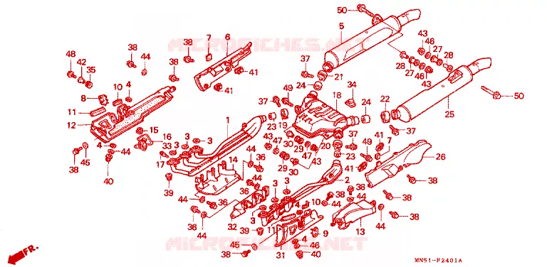 SILENCIEUX D'ECHAPPEMENT Honda MOTO 1500 GOLD-WING 1995  GL1500SES
