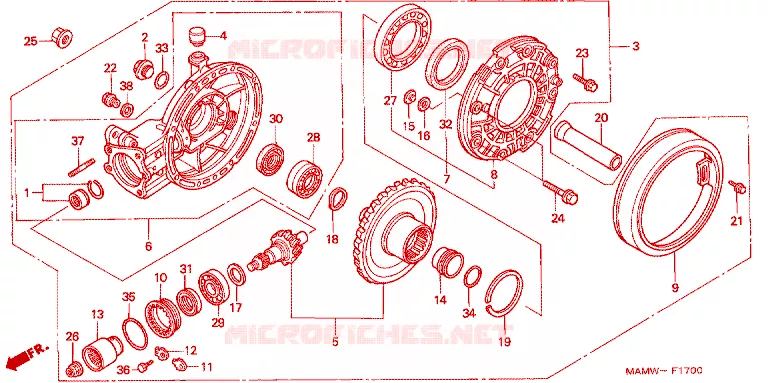COUPLE CONIQUE Honda MOTO 1500 GOLD-WING 1998  GL1500SEW