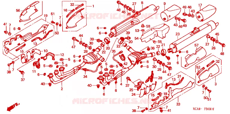 SILENCIEUX D'ECHAPPEMENT Honda MOTO 1800 GOLD-WING 2002  GL1800A2