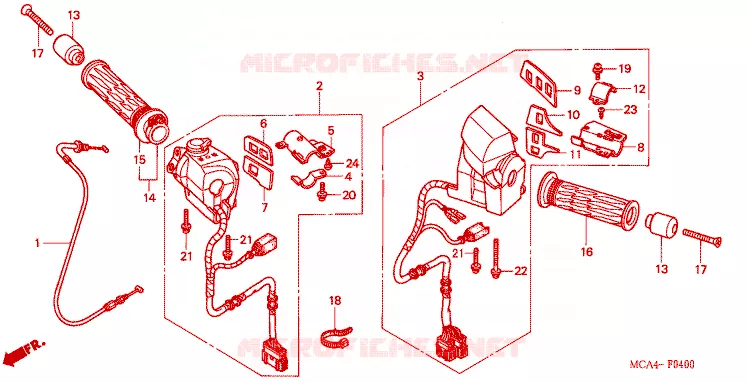 COMMODOS - POIGNEES Honda MOTO 1800 GOLD-WING 2003  GL1800A3