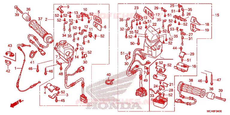 COMMODOS - POIGNEES Honda MOTO 1800 GOLD-WING 2012  GL1800C