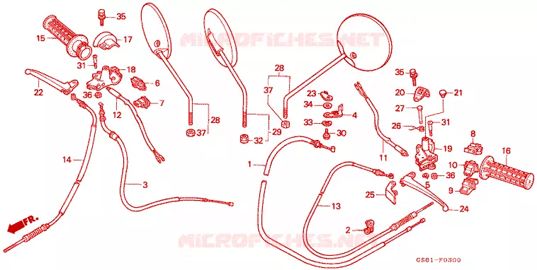 CABLES - COMMODOS - LEVIERS - POIGNEES Honda SCOOTER 50 other-models 1990  SY50ML