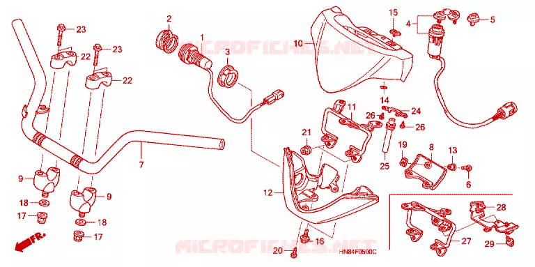 GUIDON Honda ATV 650 FOURTRAX 2005  TRX650FA5