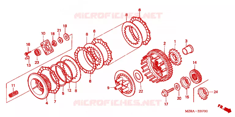 EMBRAYAGE Honda MOTO 600 SHADOW 2002  VT600CD2