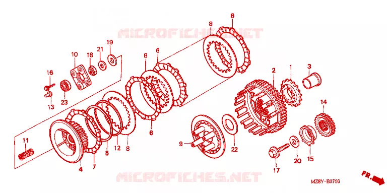 EMBRAYAGE Honda MOTO 600 SHADOW 2000  VT600CD2Y