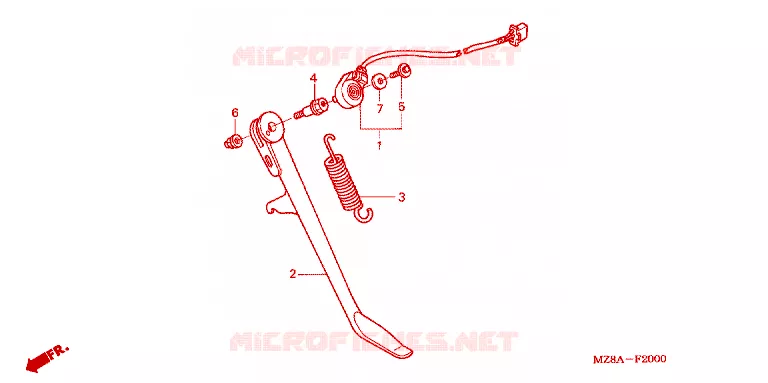 BEQUILLE Honda MOTO 600 SHADOW 2003  VT600CD3