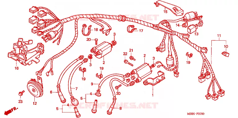 FAISCEAU DES FILS Honda MOTO 600 SHADOW 2003  VT600CD3