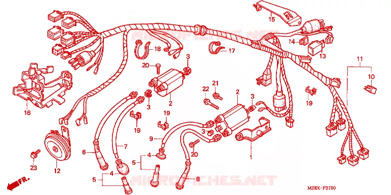 FAISCEAU DES FILS Honda MOTO 600 SHADOW 2003  VT600CD3