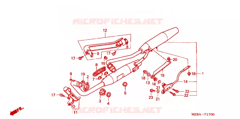 SILENCIEUX D'ECHAPPEMENT Honda MOTO 600 SHADOW 2004  VT600CD4