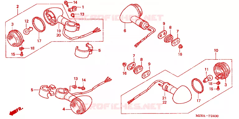 CLIGNOTANT Honda MOTO 600 SHADOW 2004  VT600CD4