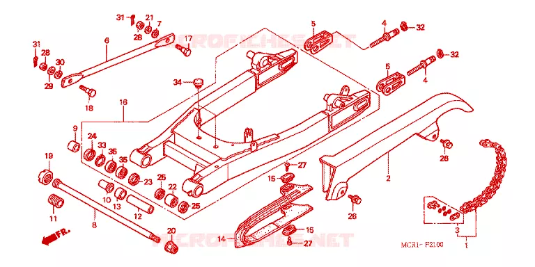 BRAS OSCILLANT Honda MOTO 750 SHADOW 2002  VT750DC2_A