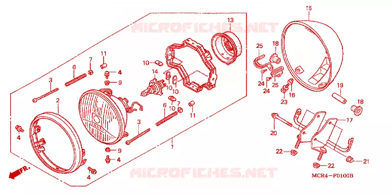 PHARE Honda MOTO 750 SHADOW 2002  VT750DC2_A