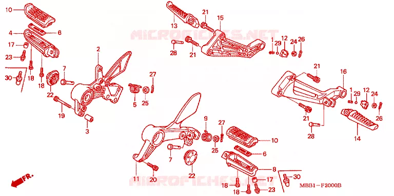 REPOSE PIED Honda MOTO 1000 VTR 2003  VTR1000F3_J