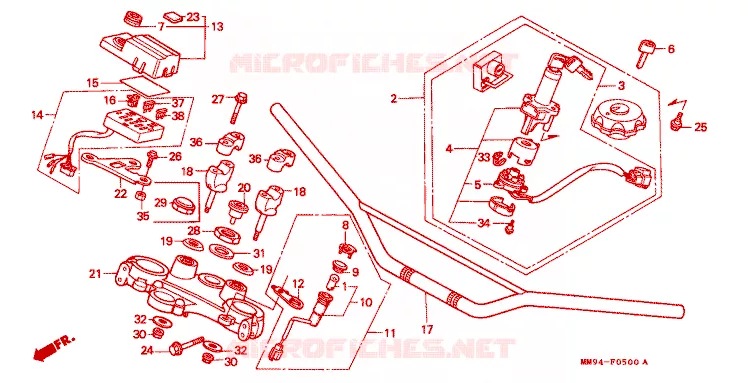 GUIDON Honda MOTO 600 TRANSALP 1989  XL600VK_A