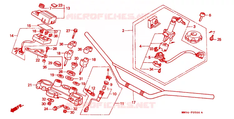GUIDON Honda MOTO 600 TRANSALP 1990  XL600VL_A