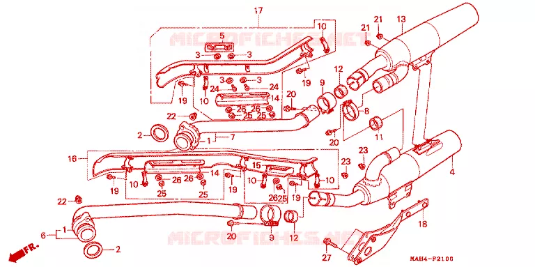SILENCIEUX D'ECHAPPEMENT Honda MOTO 1100 SHADOW 1996  VT1100CT