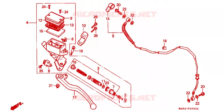 MAITRE-CYLINDRE Honda MOTO 1100 SHADOW 1995  VT1100CS