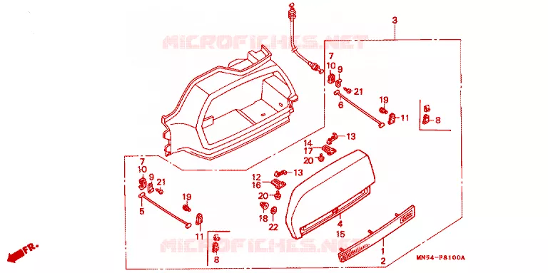 COUVERCLE DE VALISE Honda MOTO 1500 GOLD-WING 1990  GL1500IL