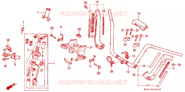 GUIDON Honda MOTO 1500 GOLD-WING 1993  GL1500IP