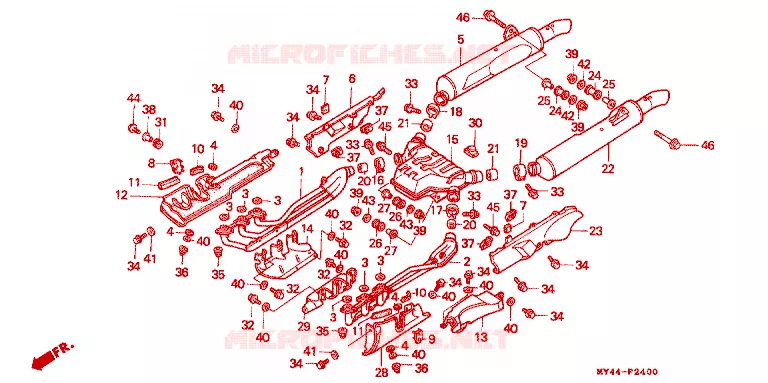 SILENCIEUX D'ECHAPPEMENT Honda MOTO 1500 GOLD-WING 1993  GL1500IP