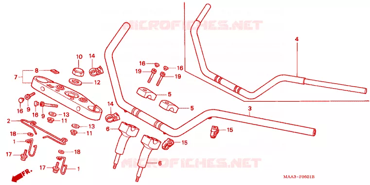 GUIDON - TE DE FOURCHE Honda MOTO 1100 SHADOW 1995  VT1100C2S