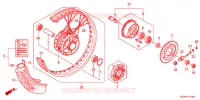 ROUE ARRIERE pour Honda LITTLE CUB 50 de 2017