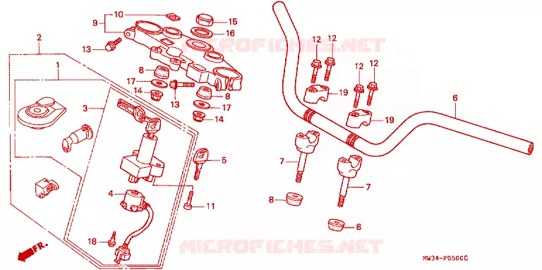 GUIDON Honda MOTO 750 CB 1997  CB750V