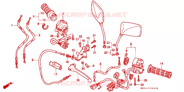COMMODOS - POIGNEES Honda MOTO 750 CB 1999  CB750X