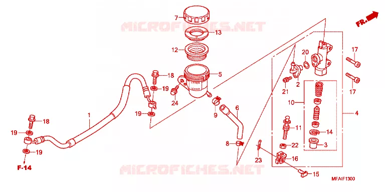 MAITRE CYLINDRE DE FREIN ARRIERE Honda MOTO 1000 CBF 2008  CBF10008