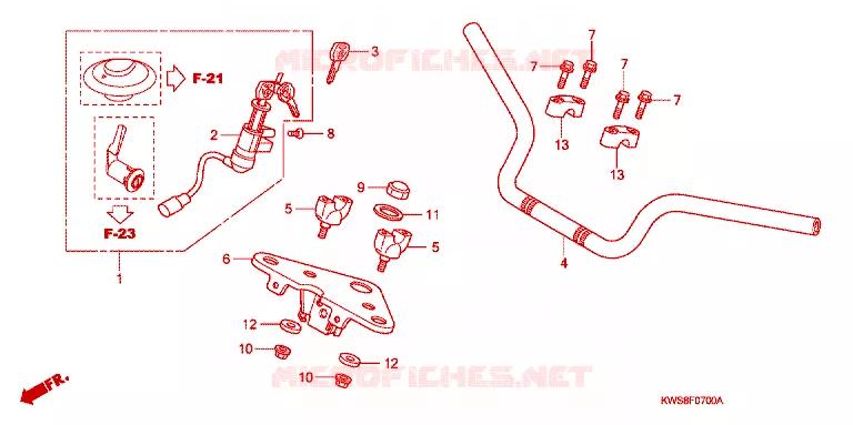 GUIDON - TE DE FOURCHE Honda MOTO 110 CB 2015  CBF110E