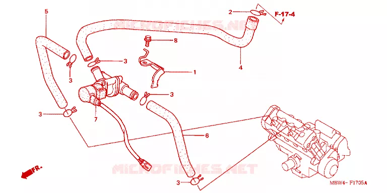COMMANDE INJECTION D'AIR SOUPAPE Honda MOTO 600 CBR 2003  CBR600F43