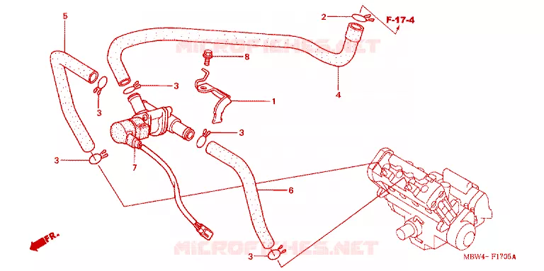 COMMANDE INJECTION D'AIR SOUPAPE Honda MOTO 600 CBR 2005  CBR600F45