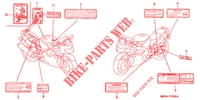 ETIQUETTE DE PRECAUTIONS ('99/'00/'04/'05/'06) pour Honda CBR 600 F4 de 1999