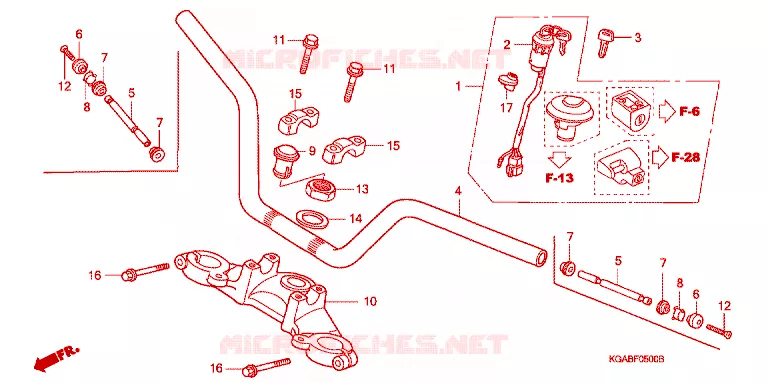 GUIDON - TE DE FOURCHE Honda MOTO 125 CG 2002  CG125KSE2