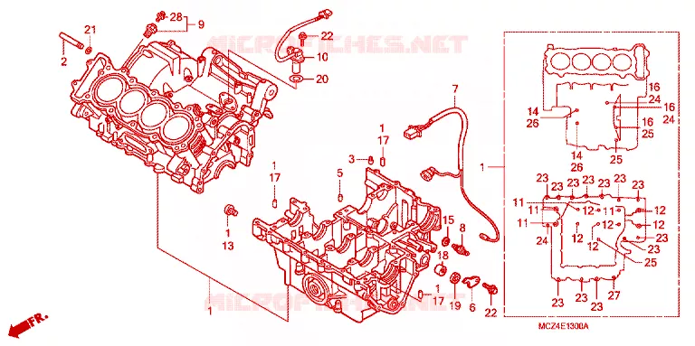 CARTER MOTEUR Honda MOTO 900 HORNET 2004  CB900F4