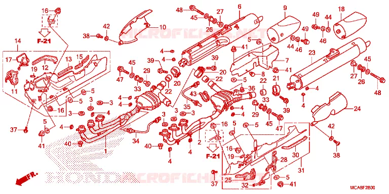 SILENCIEUX D'ECHAPPEMENT Honda MOTO 1800 GOLD-WING 2013  GL1800D