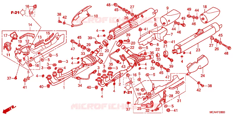 SILENCIEUX D'ECHAPPEMENT Honda MOTO 1800 GOLD-WING 2014  GL1800E