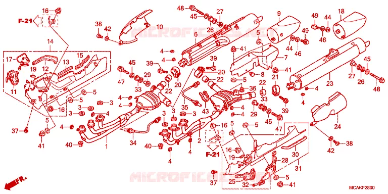 SILENCIEUX D'ECHAPPEMENT Honda MOTO 1800 GOLD-WING 2015  GL1800F