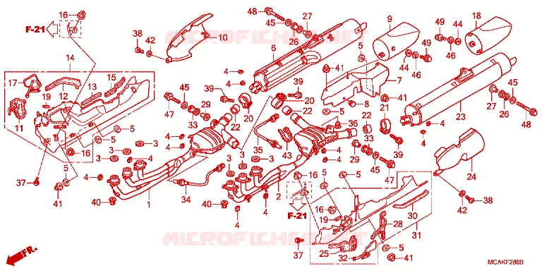 SILENCIEUX D'ECHAPPEMENT Honda MOTO 1800 GOLD-WING 2015  GL1800F