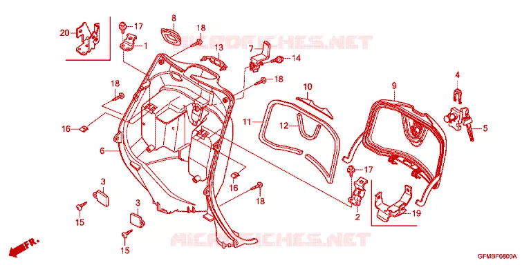PROTEGE JAMBES Honda SCOOTER 110 LEAD 2009  NHX110A