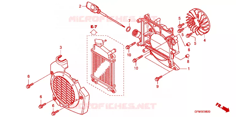 VENTILATEUR ET COUVERCLE DE RADIATEUR Honda SCOOTER 110 LEAD 2010  NHX110A