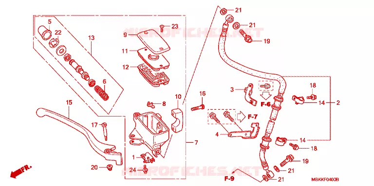 MAITRE CYLINDRE DE FREIN AVANT Honda MOTO 400 SHADOW 2005  NV400C5