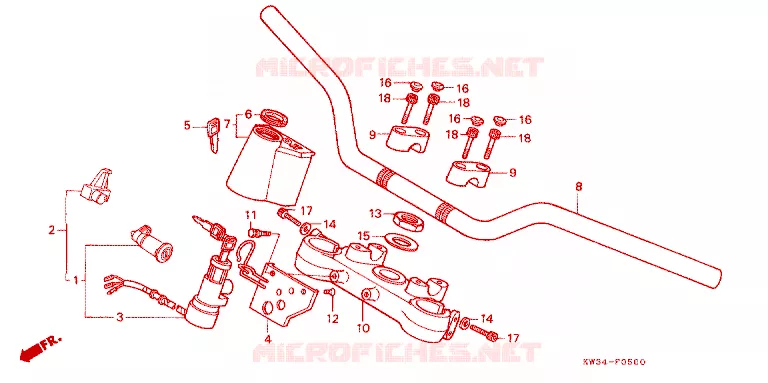 GUIDON Honda MOTO 250 NX 1990  NX250L