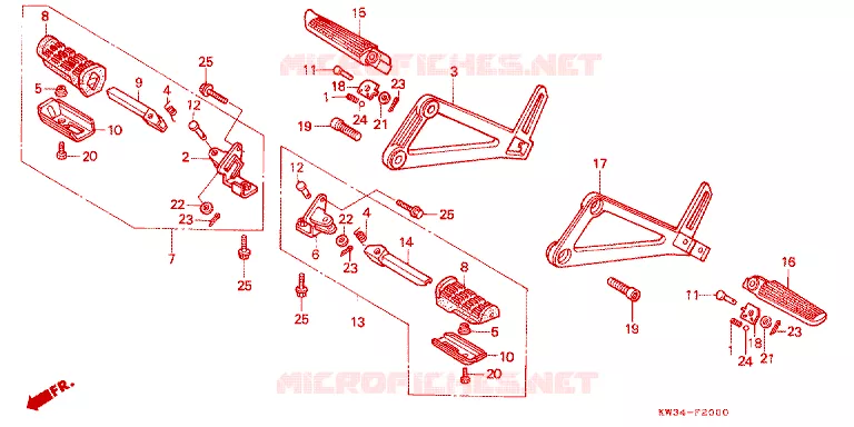 REPOSE PIED Honda MOTO 250 NX 1990  NX250L