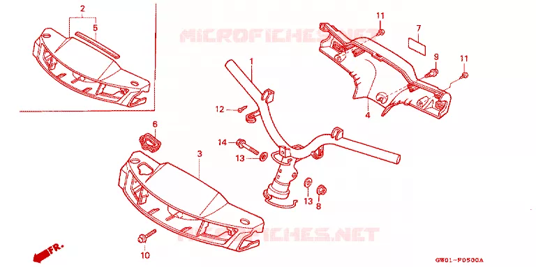 GUIDON - CARENAGE Honda SCOOTER 50 DIO 1988  SK50MJ